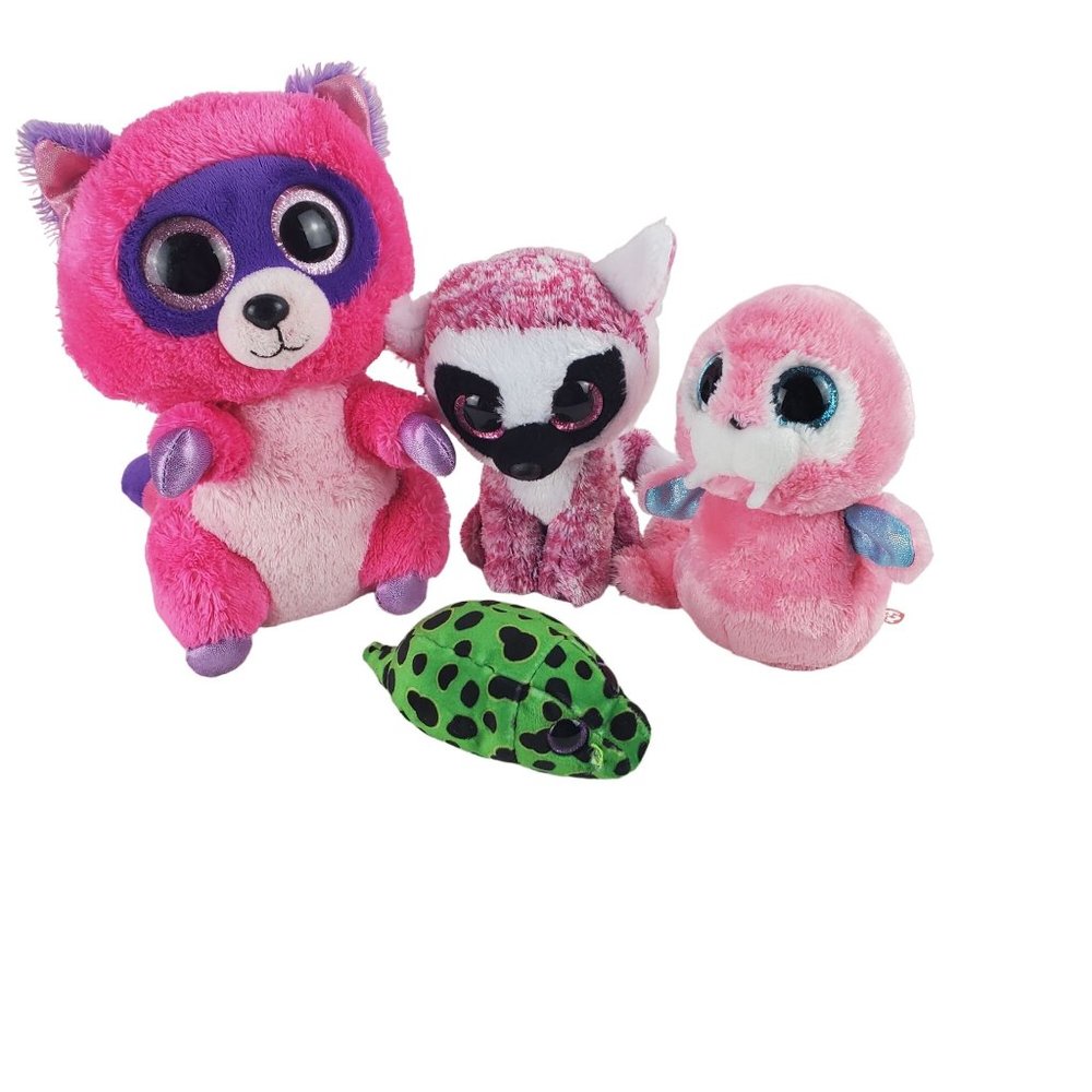 Beanie Boo TY Lot Of 4 LeeAnn Roxie, Garter, Tusk